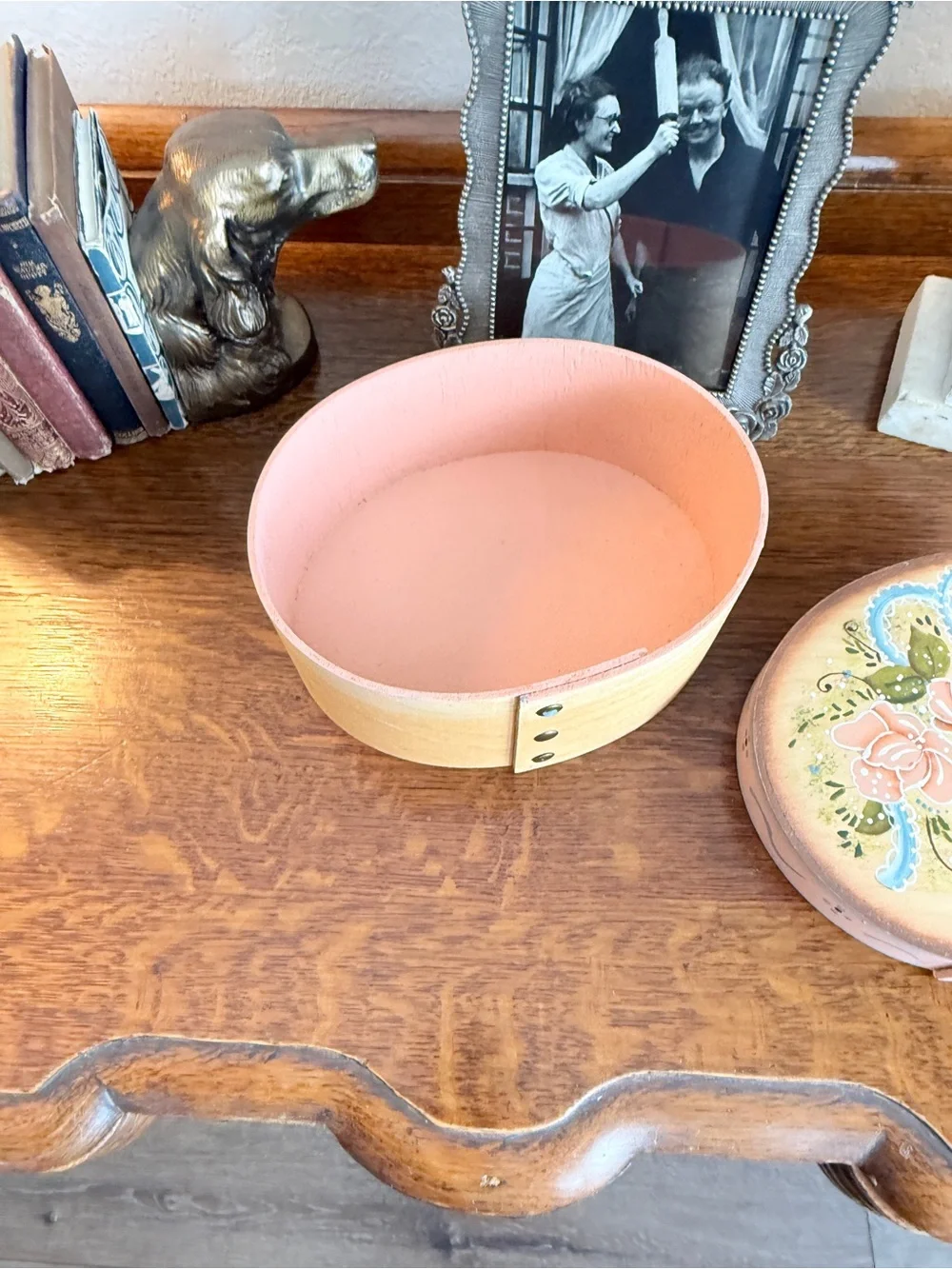 Vintage Hand‑Painted Floral Wooden Box • Signed • Cottagecore Decor
